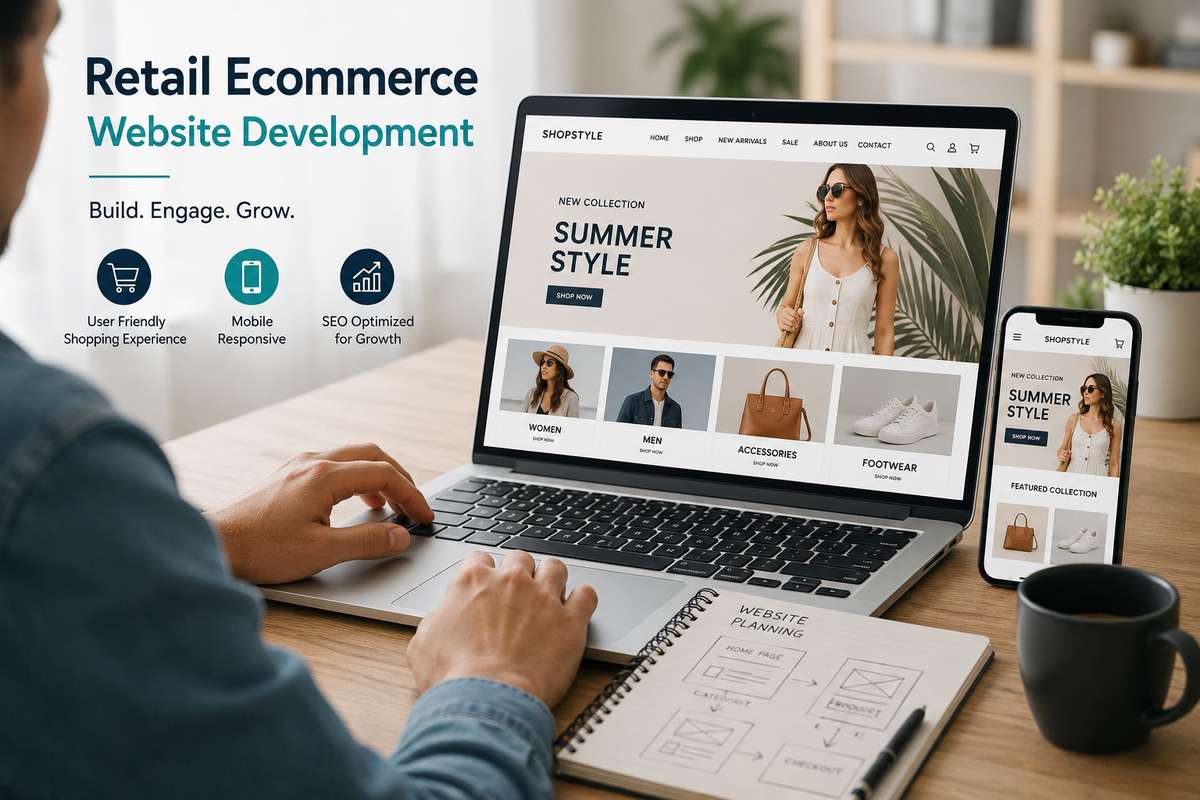 Retail ecommerce website development for Shopify, WooCommerce and Magento